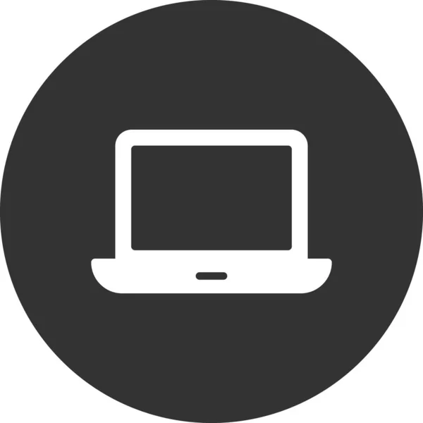 Laptop Monitor Icon Vector Flat Illustration — Stock Vector