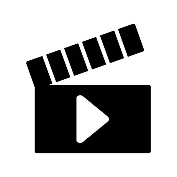 Clapperboard Vecteur Icône Panneau Action Cinéma Style Plat — Image vectorielle