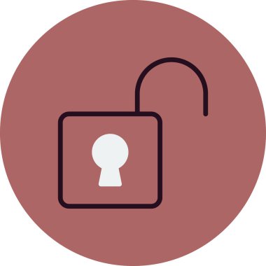 Kilit. Web simgesi basit illüstrasyon