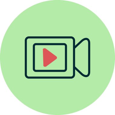 video kamera simgesi vektörü, kayıt düğmesi 