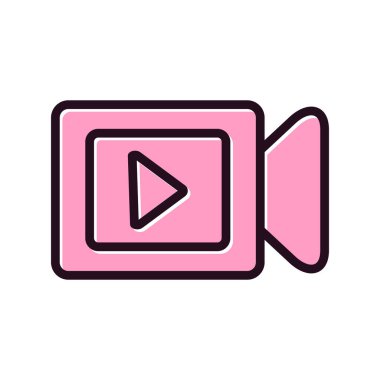 video kamera simgesi vektörü, kayıt düğmesi 