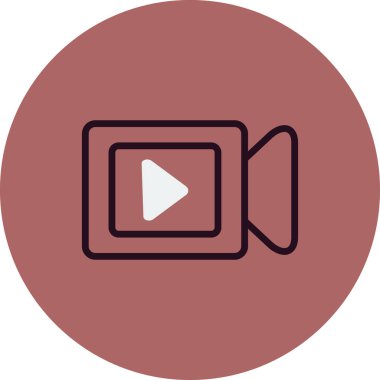 video kamera simgesi vektörü, kayıt düğmesi 