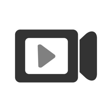 video kamera simgesi vektörü, kayıt düğmesi 