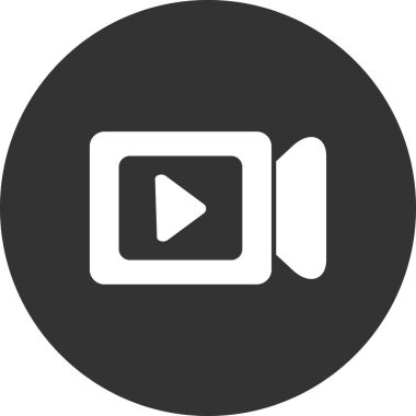 video kamera simgesi vektörü, kayıt düğmesi 