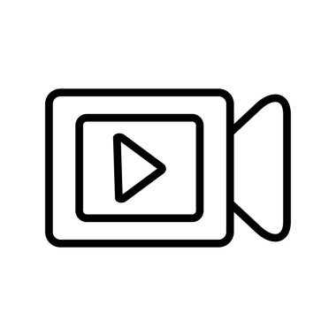 video kamera simgesi vektörü, kayıt düğmesi 