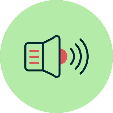 hoparlör düz simge, vektör illüstrasyonu