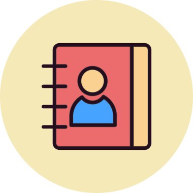 Kitap satırı simgesi, vektör çizim