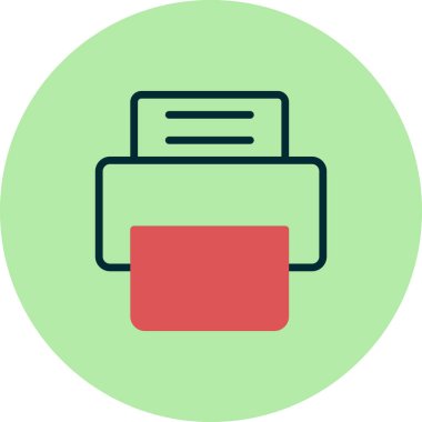 Yazıcı ekipmanı simgesi, vektör illüstrasyonu