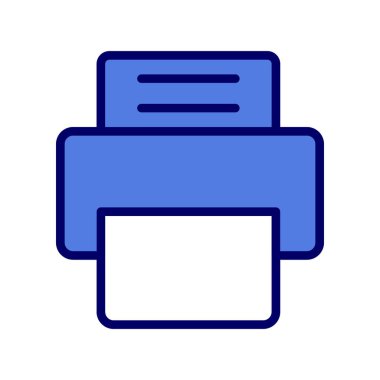 vektör yazıcı düz simgesi 