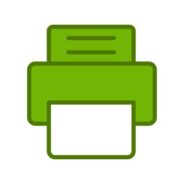 vektör yazıcı düz simgesi 