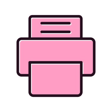 vektör yazıcı düz simgesi 