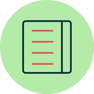 Kitap satırı simgesi, vektör çizim