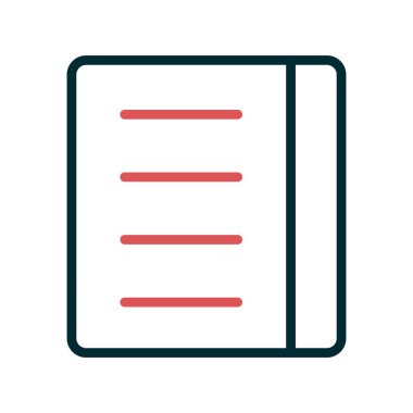 Kitap satırı simgesi, vektör çizim