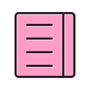 Kitap satırı simgesi, vektör çizim