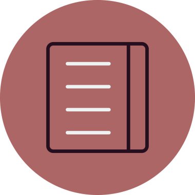 Kitap satırı simgesi, vektör çizim