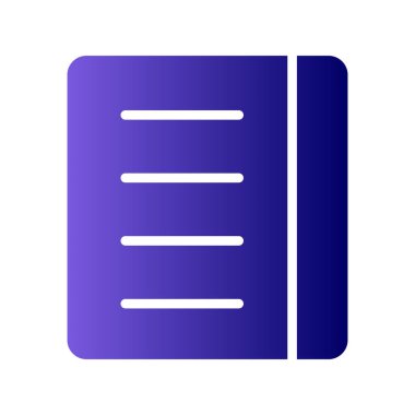 Kitap satırı simgesi, vektör çizim