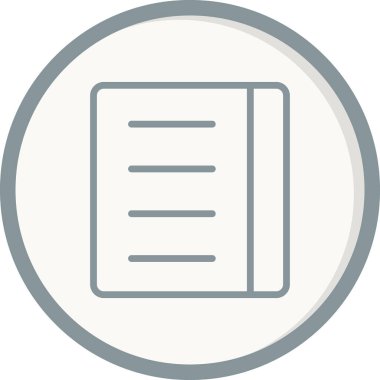 Kitap satırı simgesi, vektör çizim