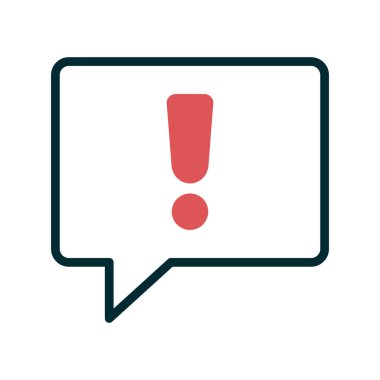 Uyarı işaretli konuşma balonu. Basit resimleme