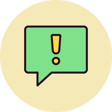 Uyarı işaretli konuşma balonu. Basit resimleme