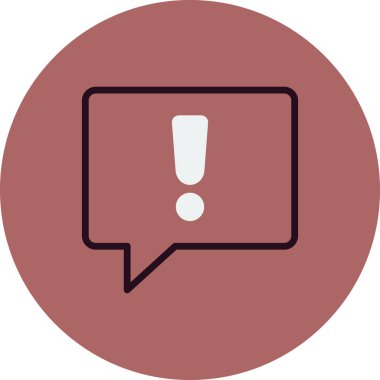 Uyarı işaretli konuşma balonu. Basit resimleme