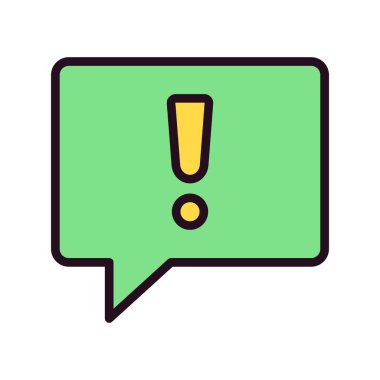 Uyarı işaretli konuşma balonu. Basit resimleme