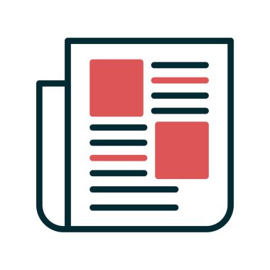 Gazete web simgesi basit illüstrasyon