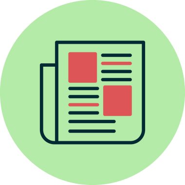 Gazete web simgesi basit illüstrasyon