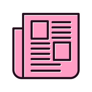 Gazete web simgesi basit illüstrasyon