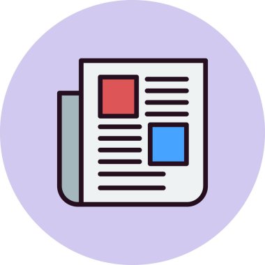 Gazete web simgesi basit illüstrasyon