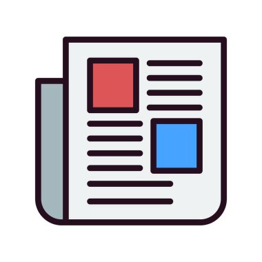 Gazete web simgesi basit illüstrasyon