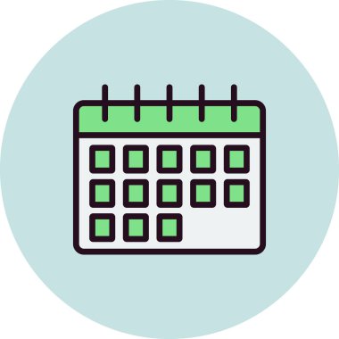 Zaman çizelgesi takviminin vektör düz çizimi 