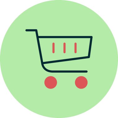 Alışveriş arabası simgesi vektör illüstrasyon grafik tasarımı