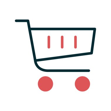 Alışveriş arabası simgesi vektör illüstrasyon grafik tasarımı