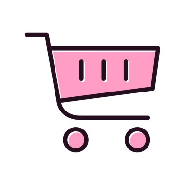 Alışveriş arabası simgesi vektör illüstrasyon grafik tasarımı