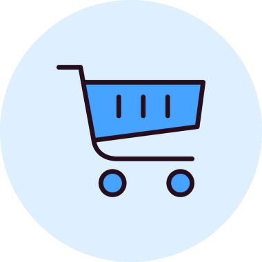 Alışveriş arabası simgesi vektör illüstrasyon grafik tasarımı