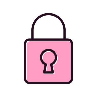 asma kilit ikon vektör çizimi 