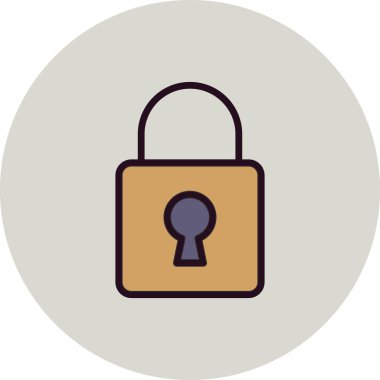 asma kilit ikon vektör çizimi 