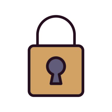 asma kilit ikon vektör çizimi 