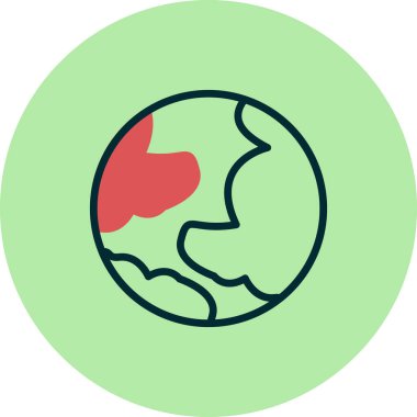 Gezegen Dünya ikon vektör illüstrasyonu