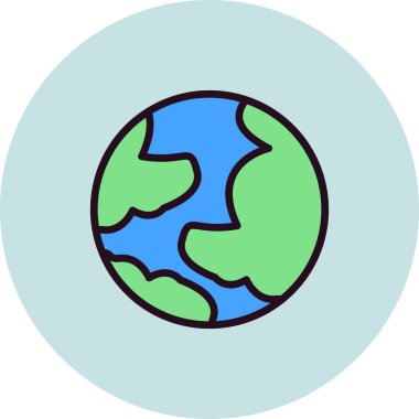 Gezegen Dünya ikon vektör illüstrasyonu