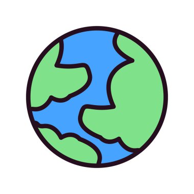 Gezegen Dünya ikon vektör illüstrasyonu