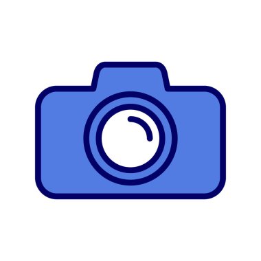 Kamera simgesi vektörü. düz biçim.