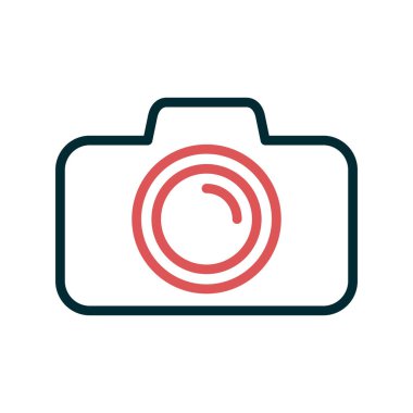 Kamera simgesi vektörü. düz biçim.