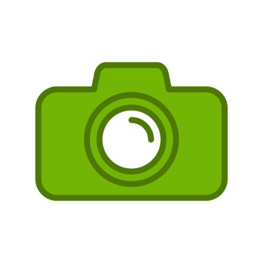 Kamera simgesi vektörü. düz biçim.