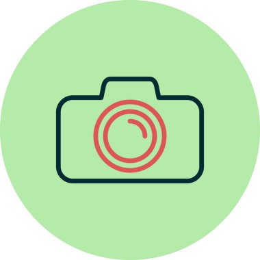 Kamera simgesi vektörü. düz biçim.