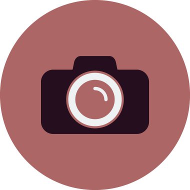 Kamera simgesi vektörü. düz biçim.