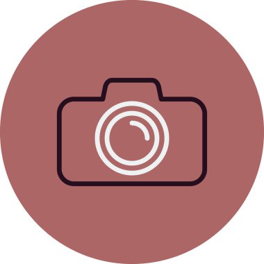 Kamera simgesi vektörü. düz biçim.