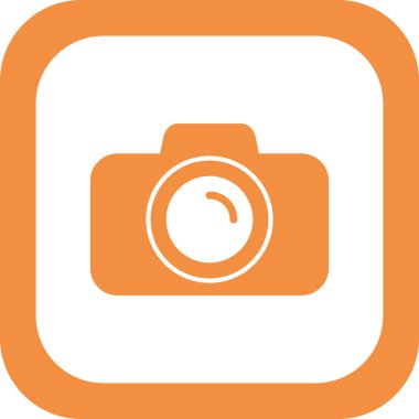 Kamera simgesi vektörü. düz biçim.