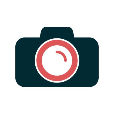 Kamera simgesi vektörü. düz biçim.