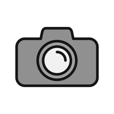 Kamera simgesi vektörü. düz biçim.